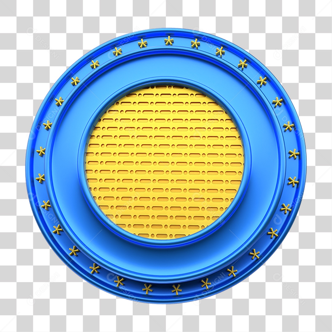 Elemento 3D Placa Redonda PNG Transparente
