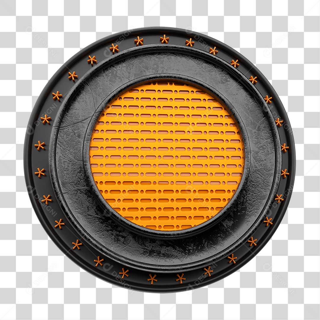 Elemento 3D Placa Redonda PNG Transparente