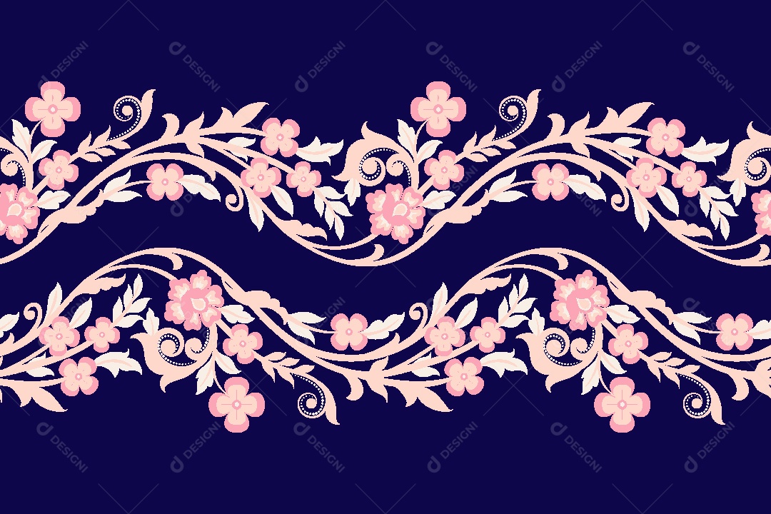 Padrão de Flores Ilustração Vetor EPS