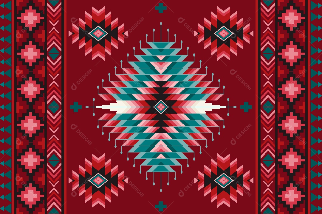 Padrão de Tapete Ilustração Vetor EPS