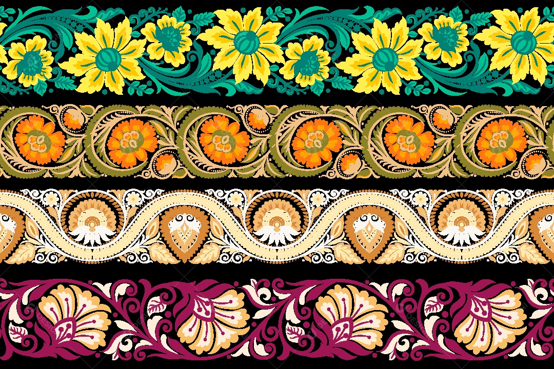 Padrão de Flores Ilustração Vetor EPS