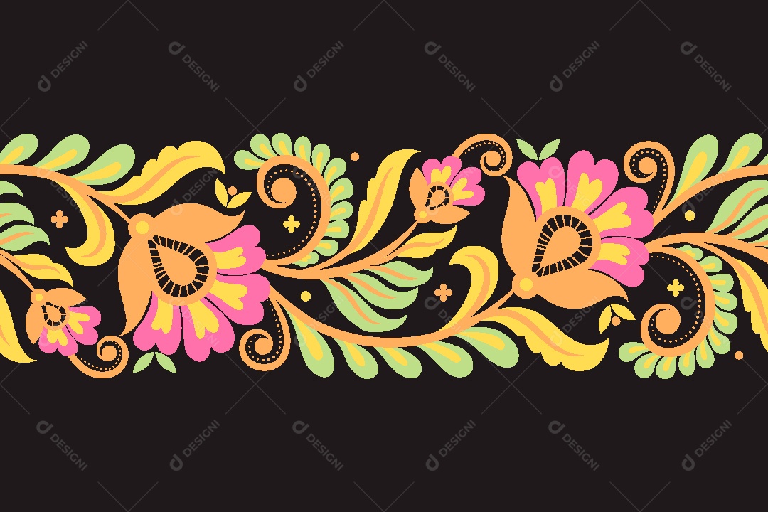 Padrão de Flores Ilustração Vetor EPS