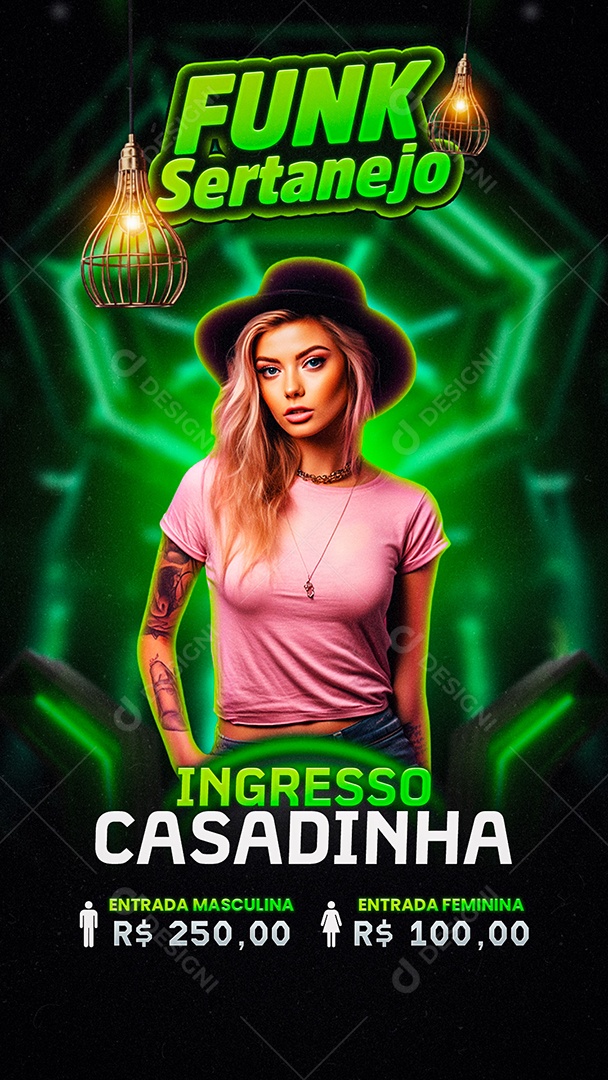 Flyer Story Funk Sertanejo Artista Social Media PSD Editável