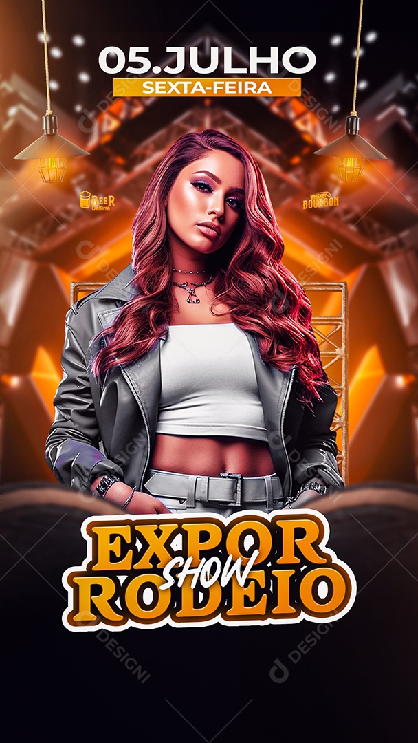 Flyer Story Expor Show Rodeio Artista Social Media PSD Editável