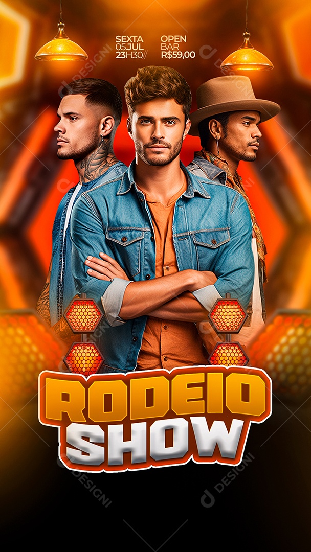 Flyer Story Rodeio Show Artista Social Media PSD Editável