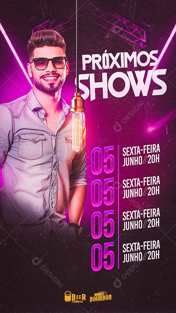 Flyer Stoty Próximos Shows Artistas Social Media PSD Editável