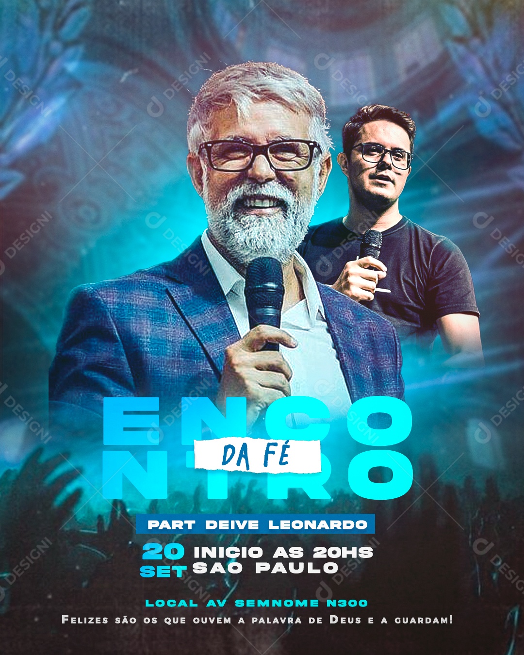 Flyer Gospel Encontro Social Media PSD Editável