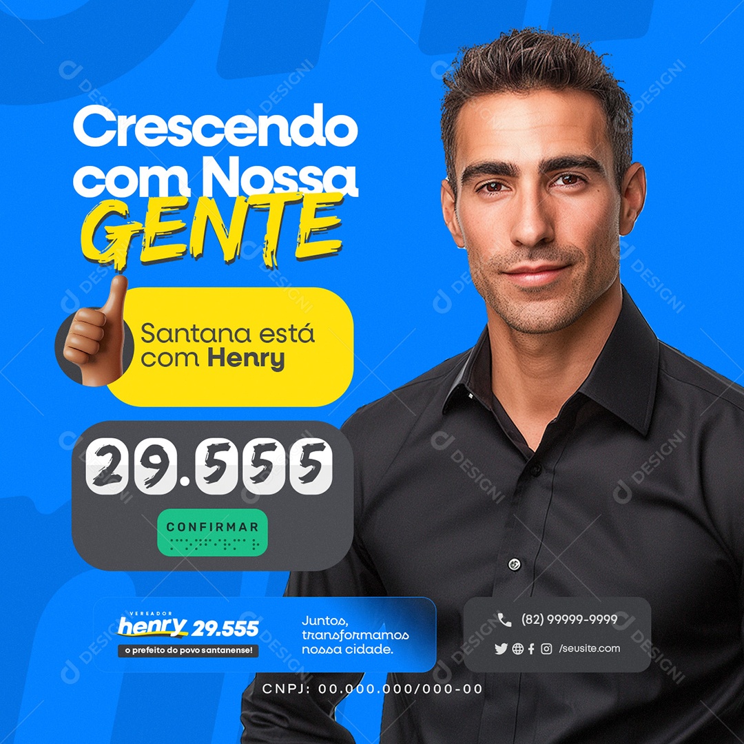 Política Crescendo com nossa Gente Social Media PSD Editável