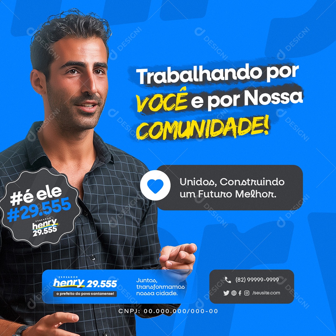 Política Trabalhanado por Você e por nossa Cominidade Social Media PSD Editável