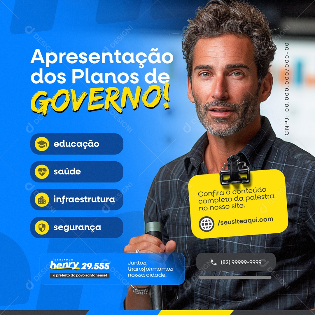 Política Apresentação dos Planos de Governo Social Media PSD Editável