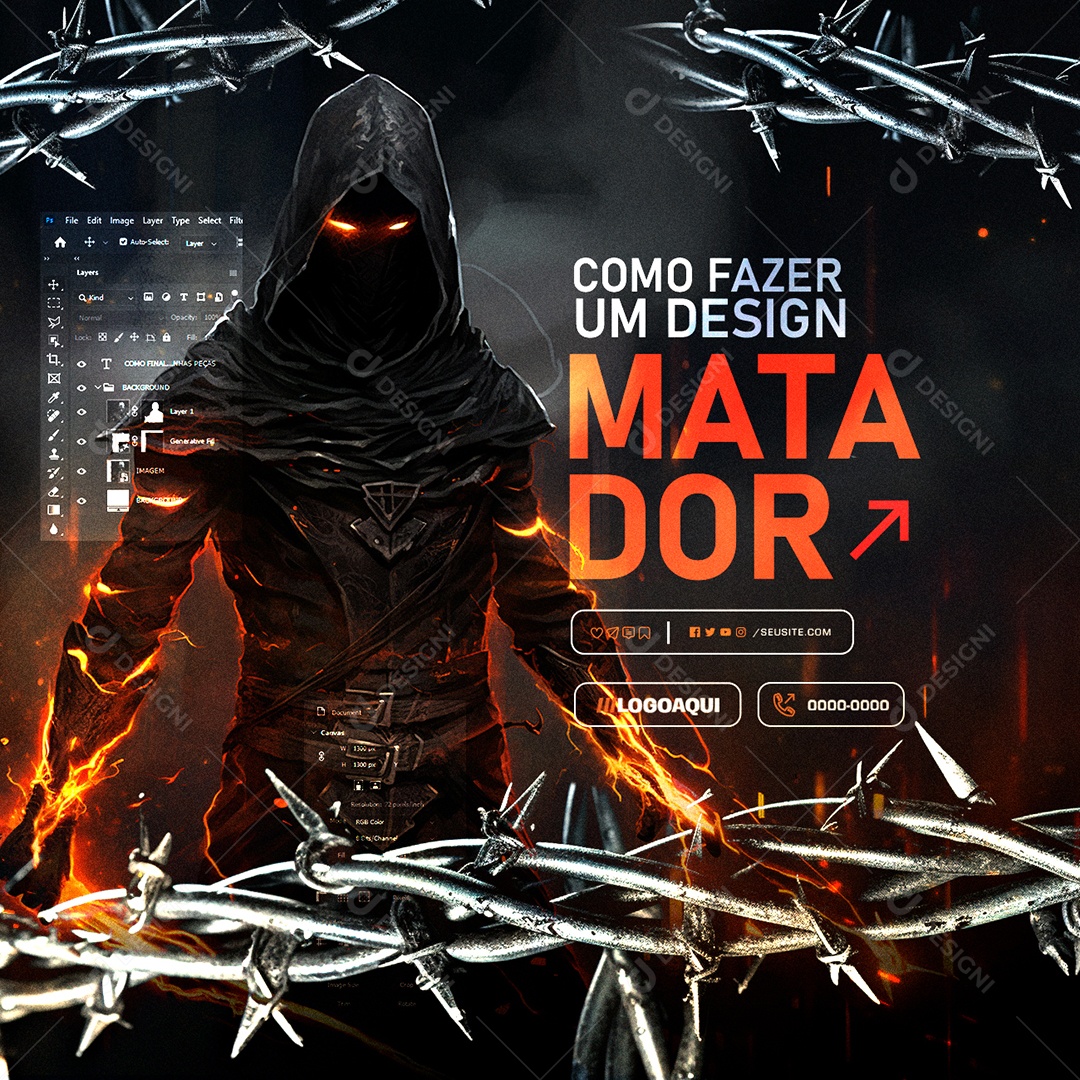 Marketing Digital como Fazer um Design Matador Social Media PSD Editável