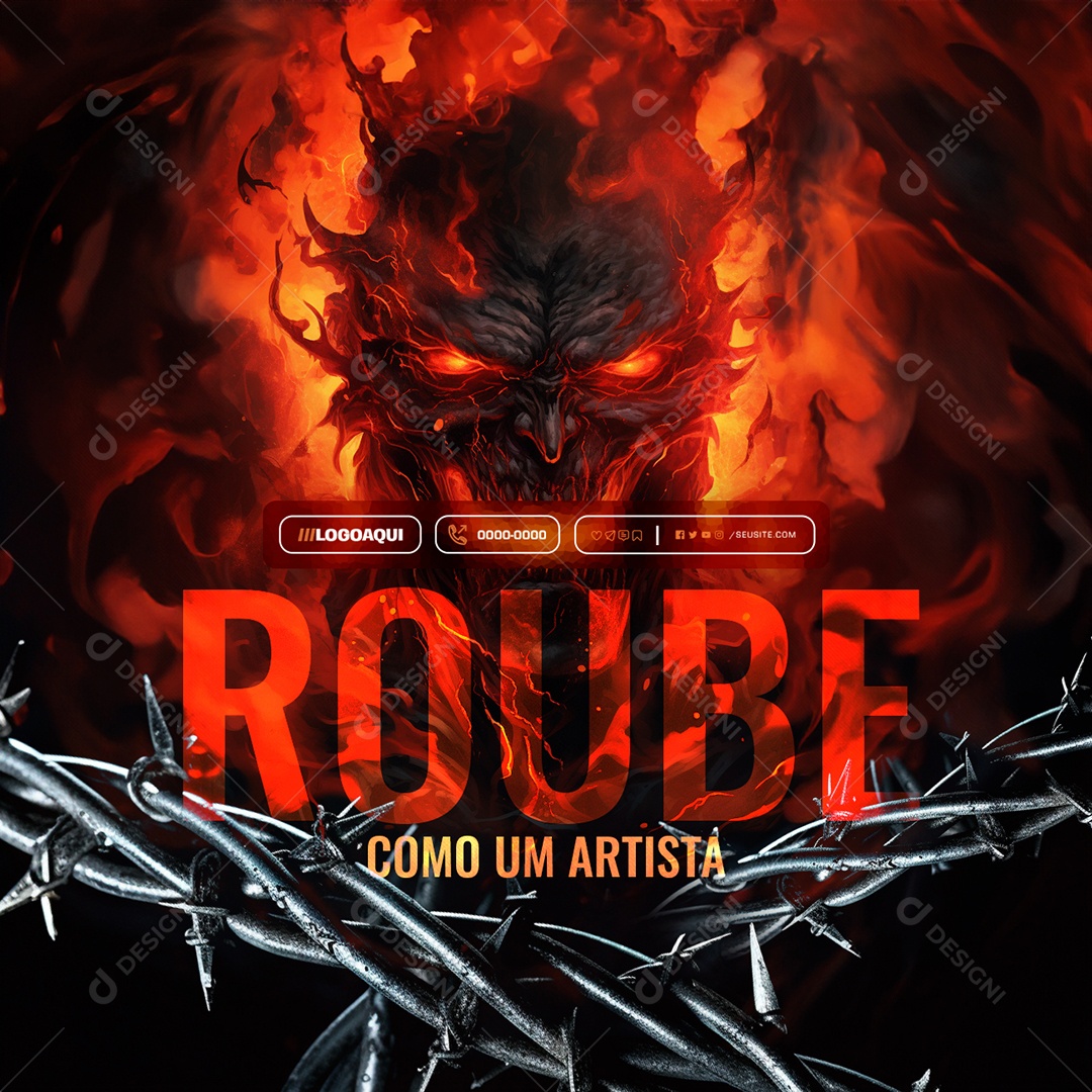 Marketing Digital Roube como um Artista Social Media PSD Editável