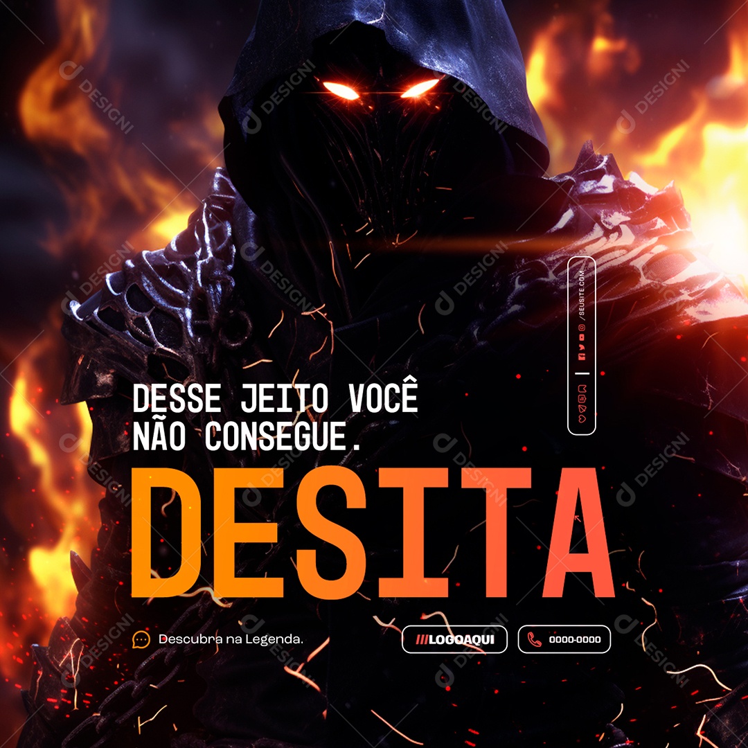 Marketing Digital Desse Jeito Você não Consegue Social Media PSD Editável