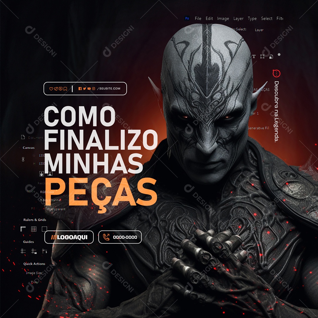 Marketing Digital Como Finalizo Minhas Peças Social Media PSD Editável