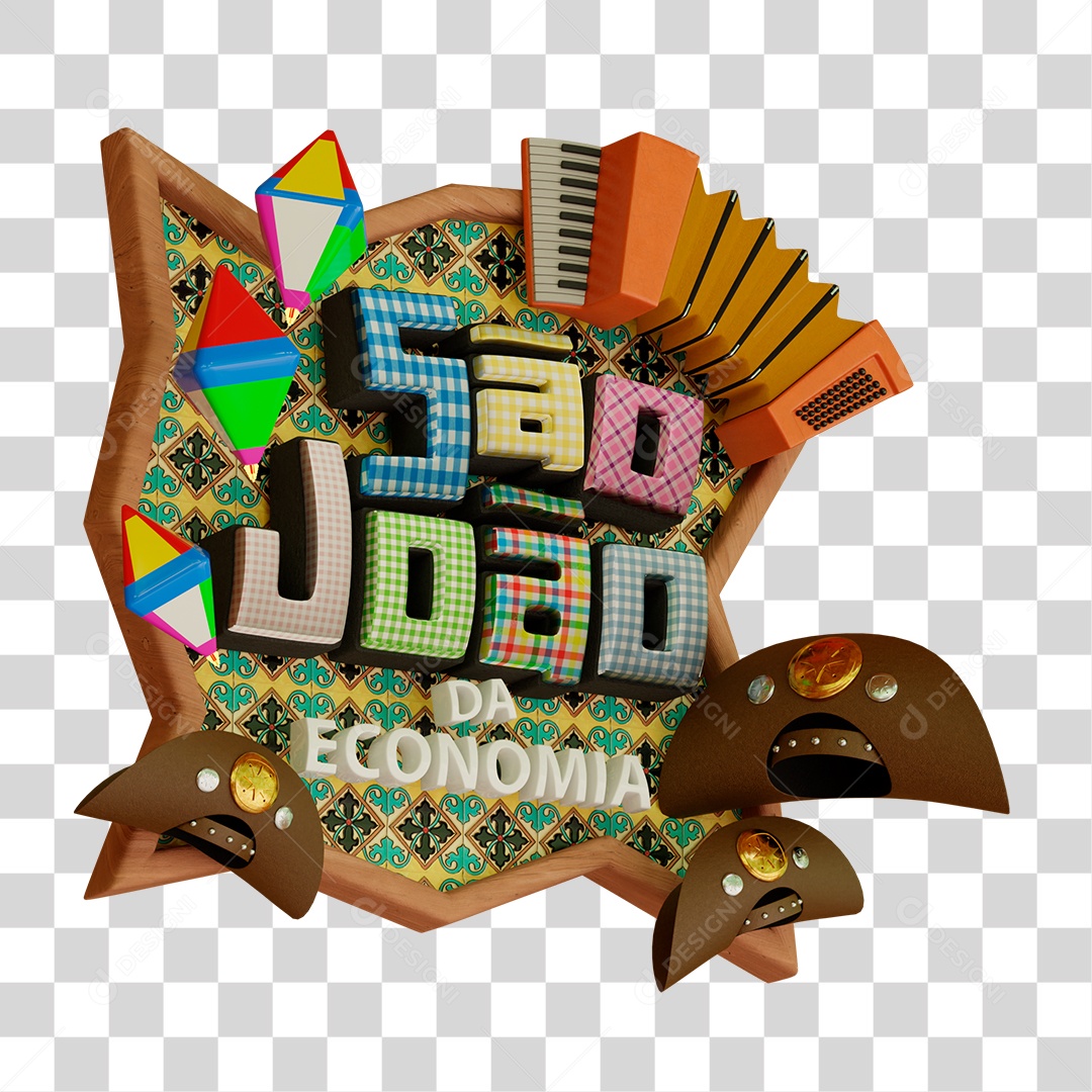 São João Da Economia Selo 3D Para Composição PNG