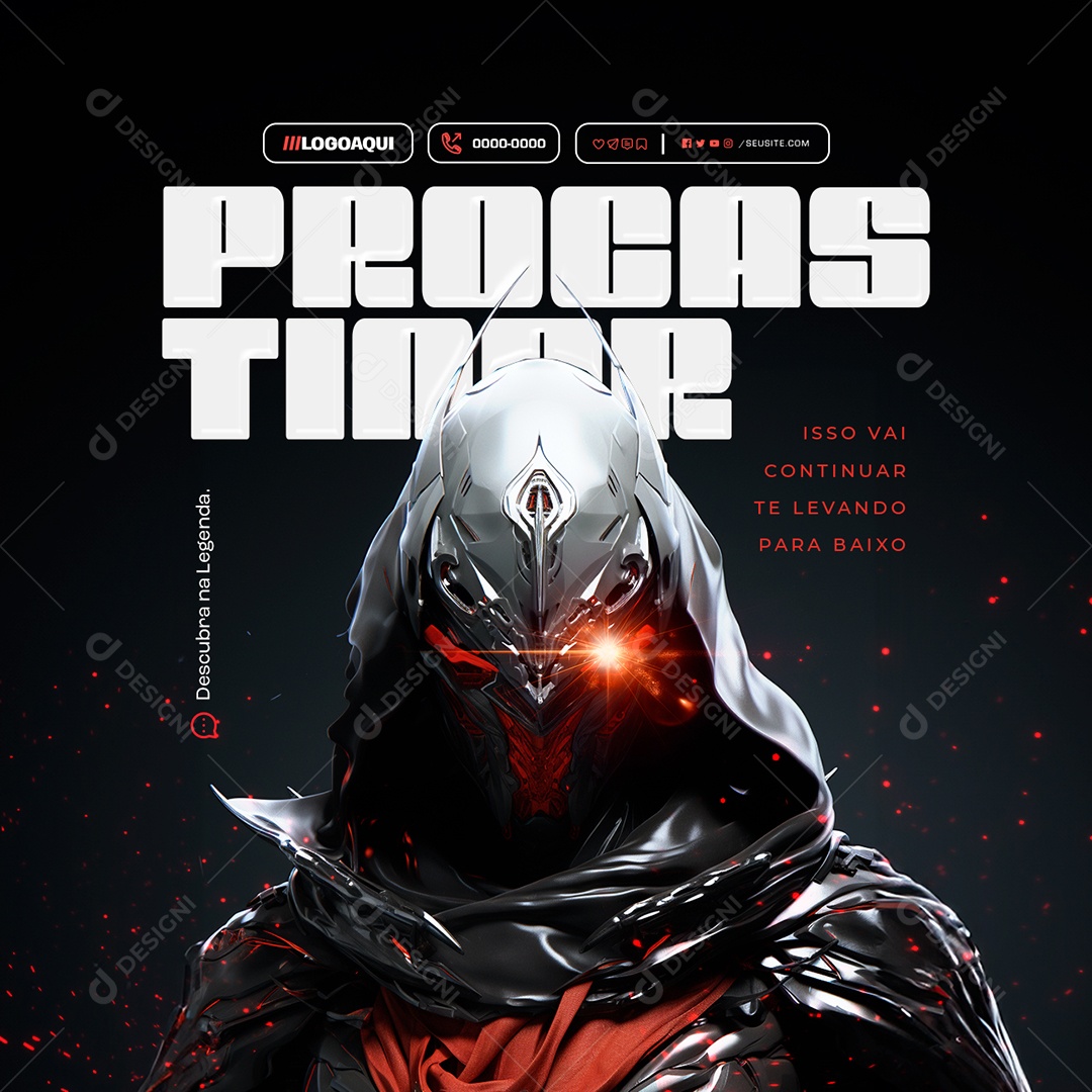 Marketing Digital Procatinar isso vai Continuar te Levamdo para Baixo Social Media PSD Editável