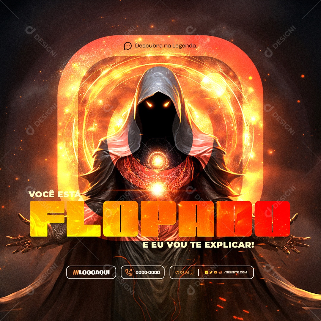 Marketing Digital Você está Flopado Social Media PSD Editável