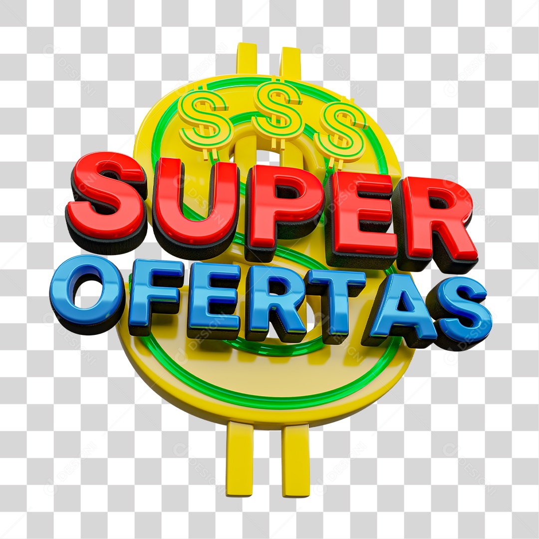 Selo 3D Super Ofertas PNG Transparente