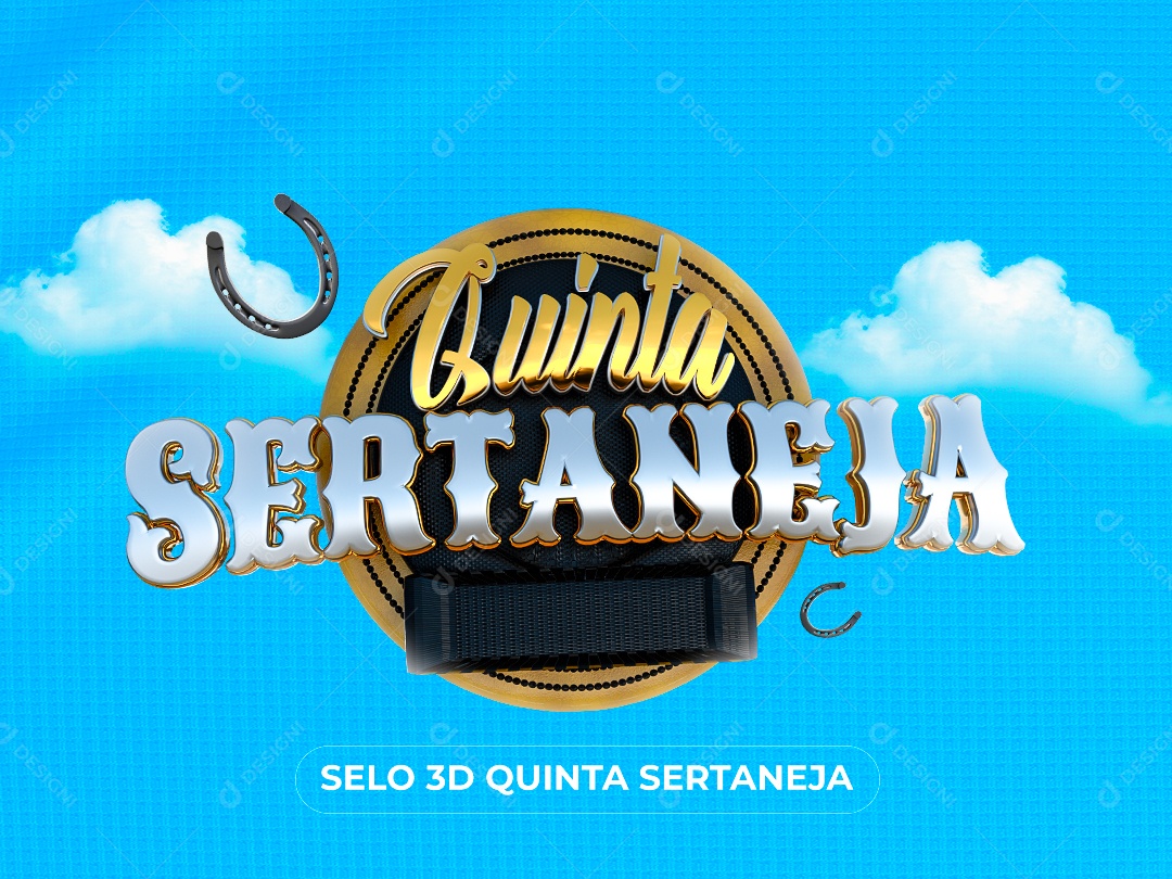 Selo 3D Quinta Sertaneja Para Composição PSD