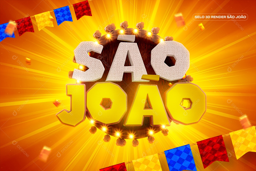 Selo 3D São João Para Composição PSD