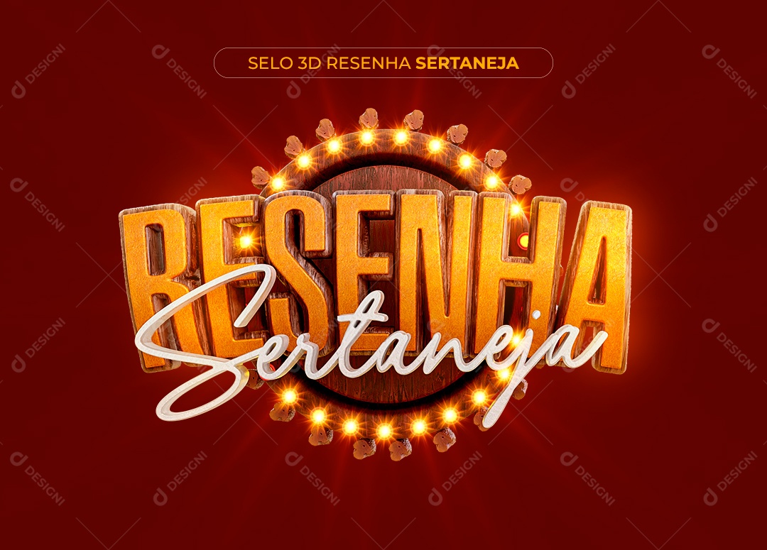 Selo 3D Resenha Sertaneja Para Composição PSD