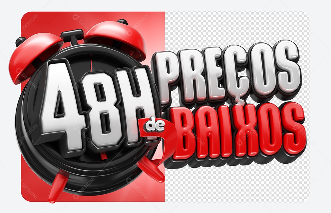 Selo 3D 48 Horas de Preços Baixos Para Composição PSD