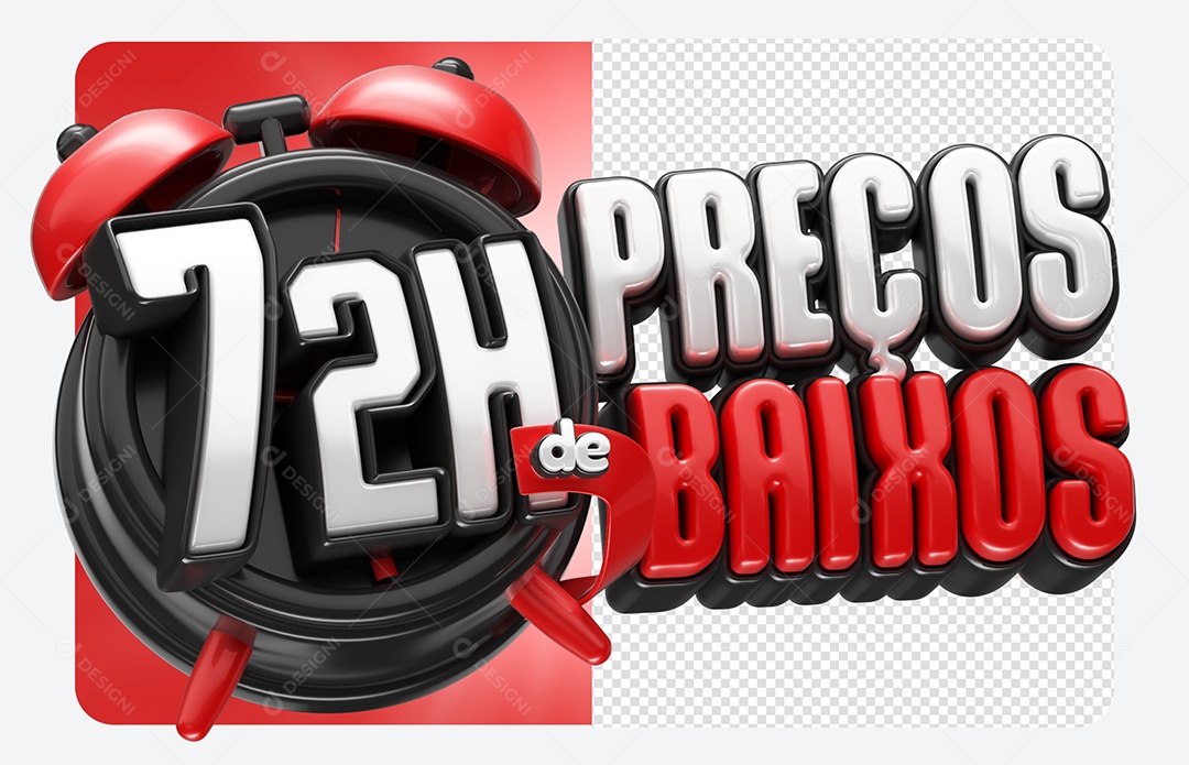 Selo 3D 72 Horas de Preços Baixos Para Composição PSD