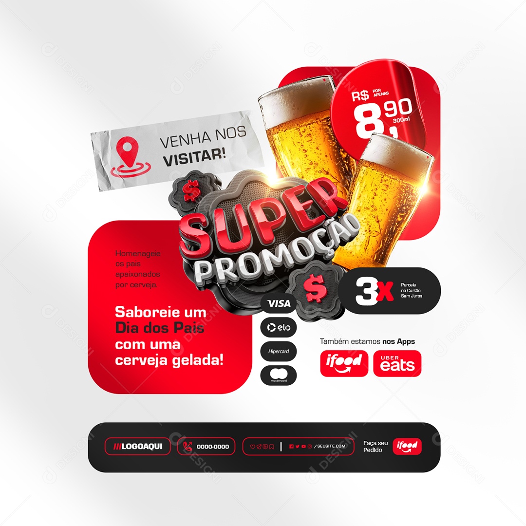 Super Promoção Venha nos Visitar Social Media PSD Editável