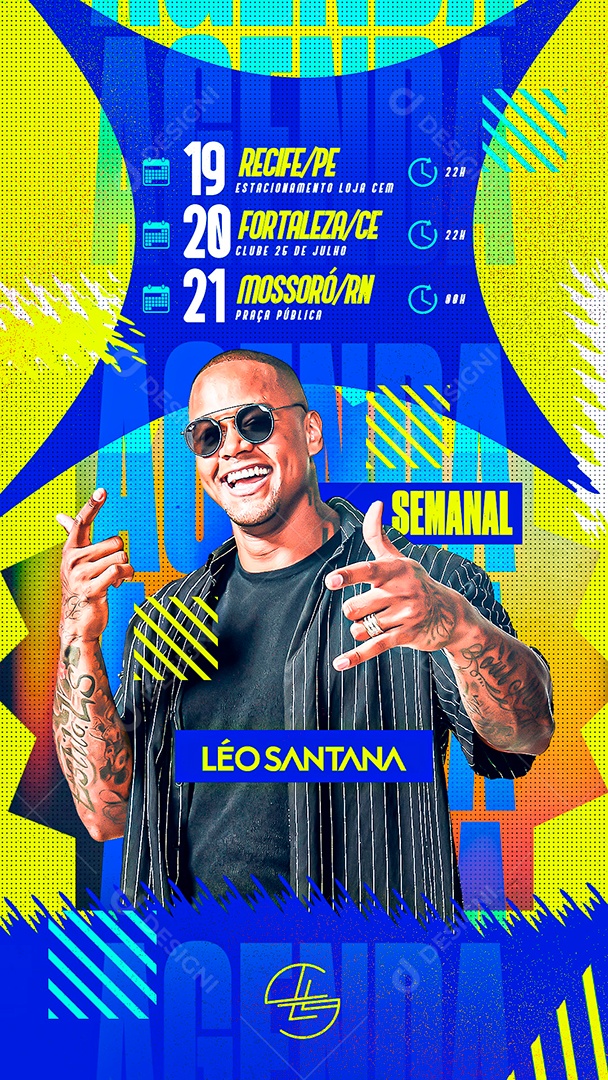 Agenda Semanal Léo Santana Social Media PSD Editável