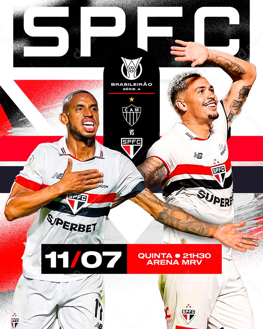 Jogo de Futebol São Paulo Quinta-feira PSD Editável