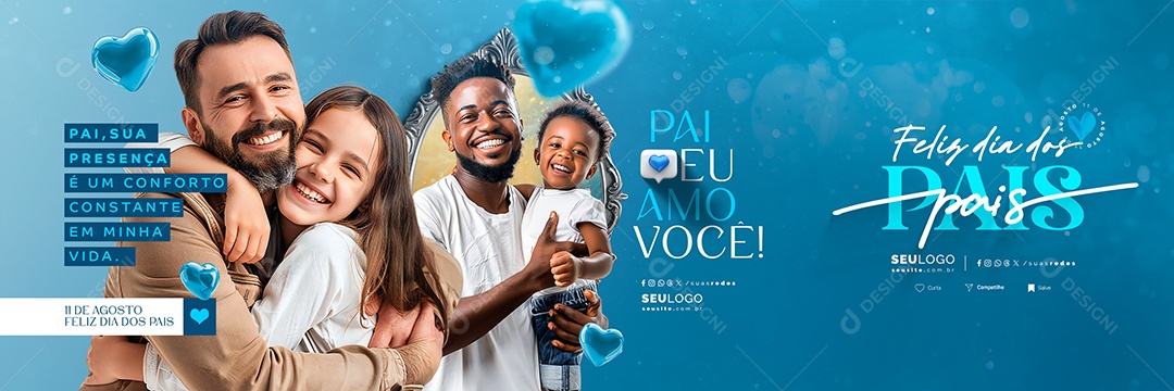 Carrossel Feliz Dia Dos Pais 11 de Agosto Social Media PSD Editável