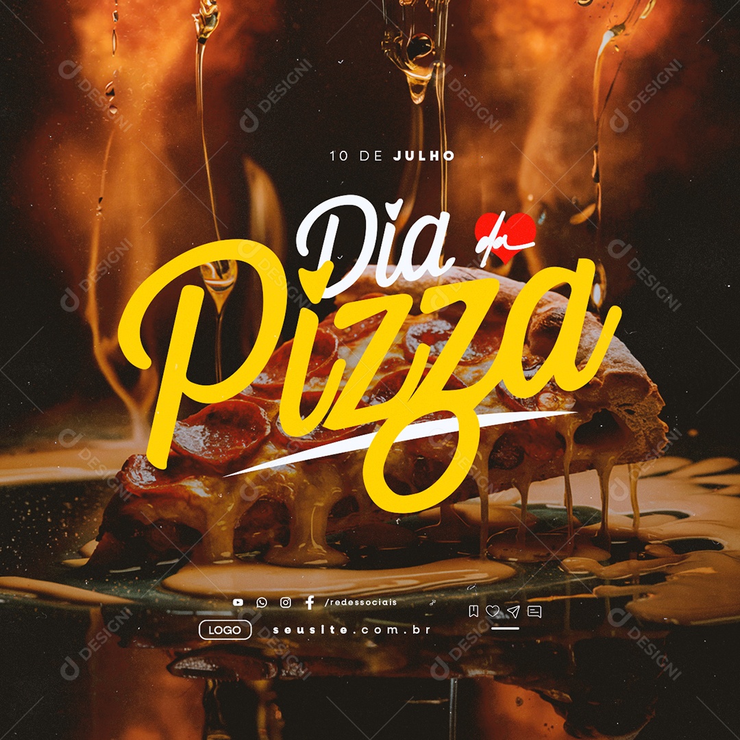 Dia da Pizza 10 de Julho Social Media PSD Editável