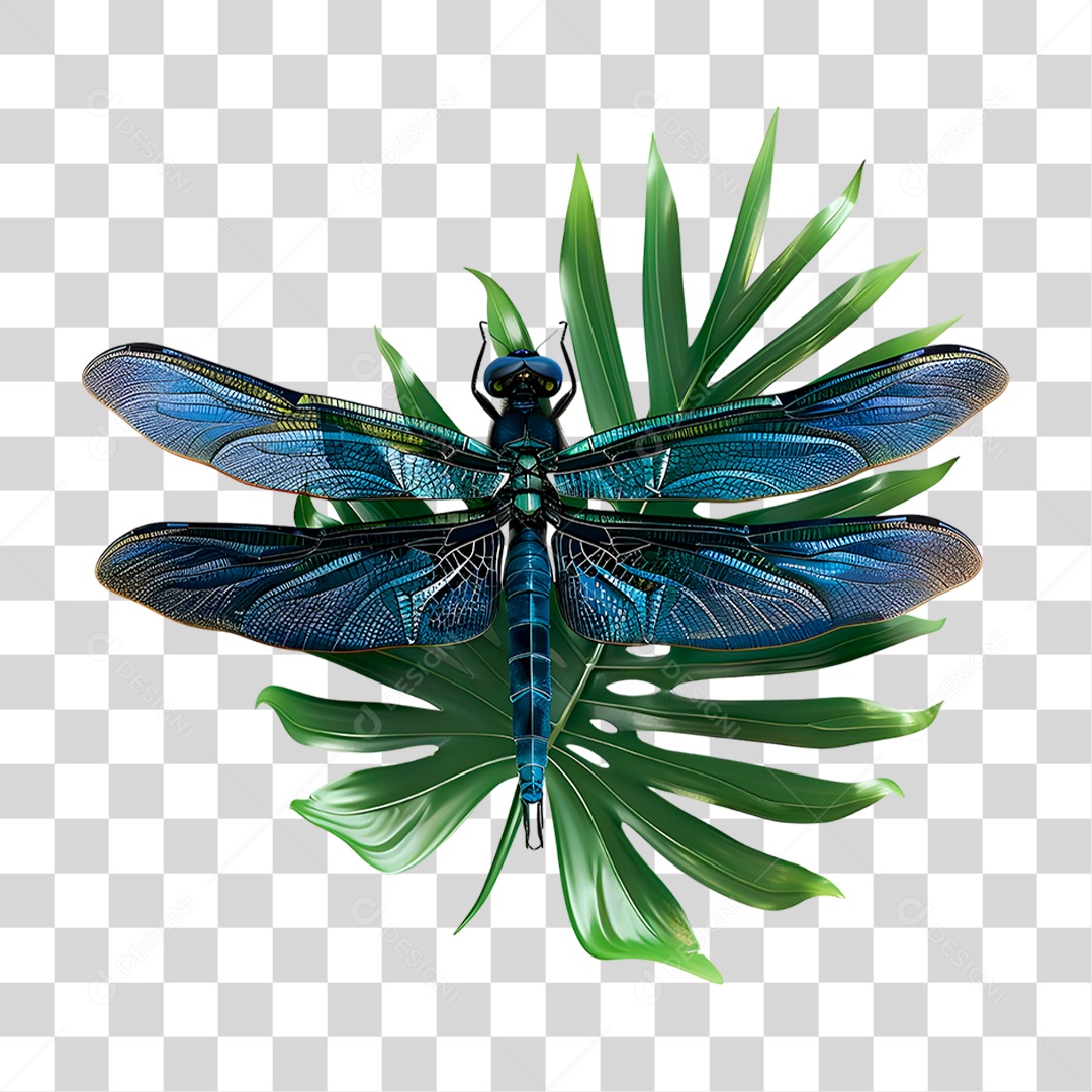 Libélula Azul PNG Transparente
