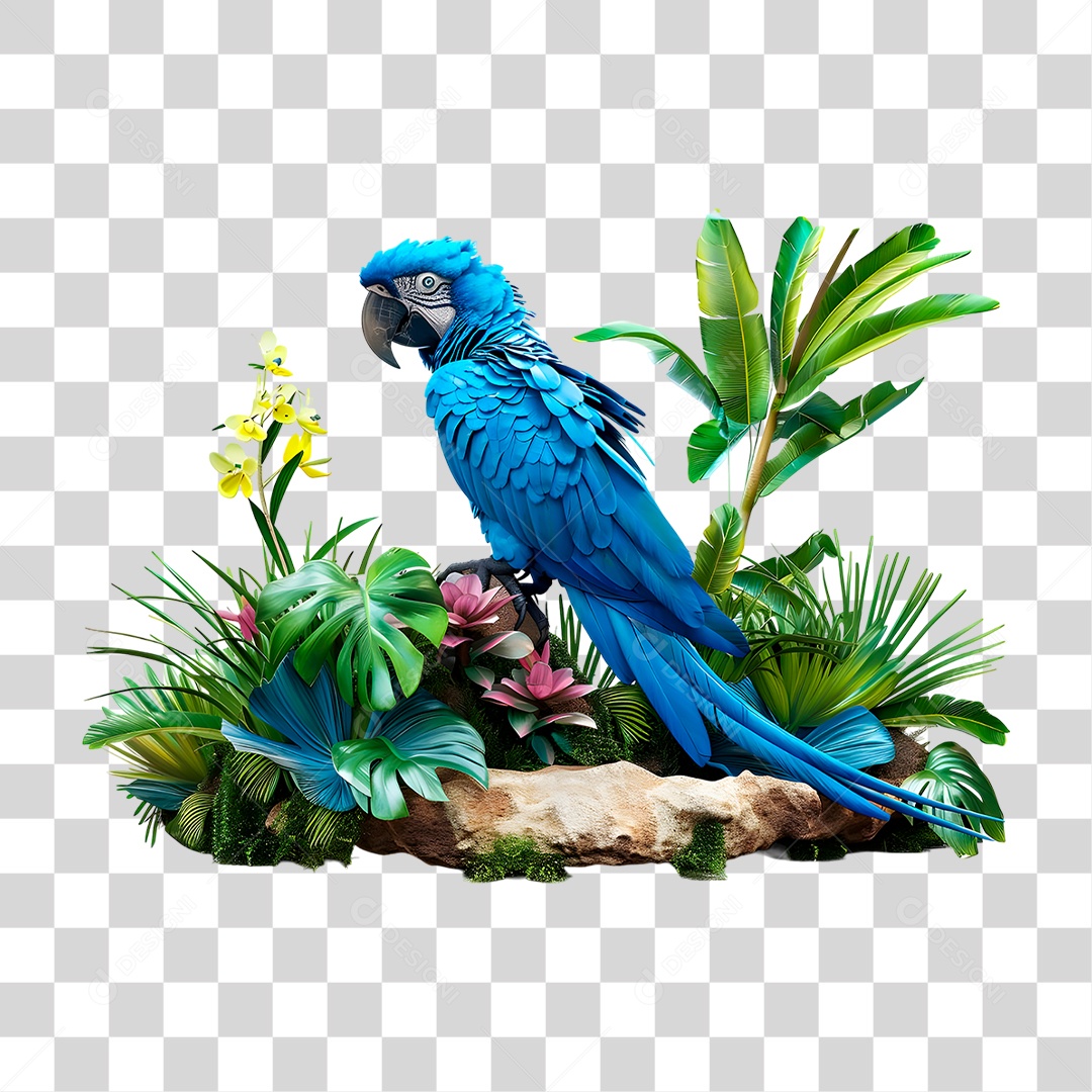 Arara Azul PNG Transparente