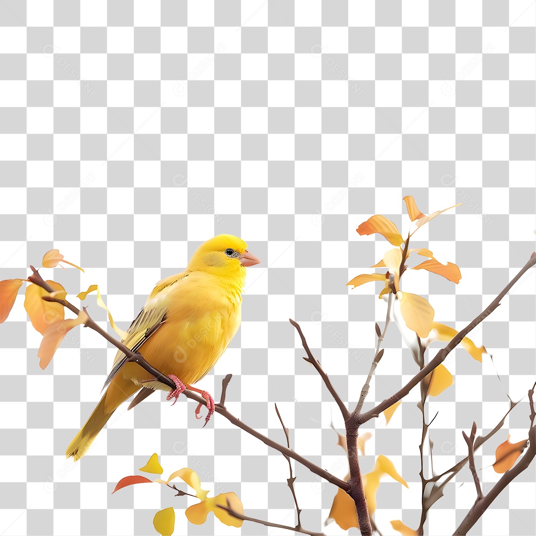 Pássaro Amarelo PNG Transparente