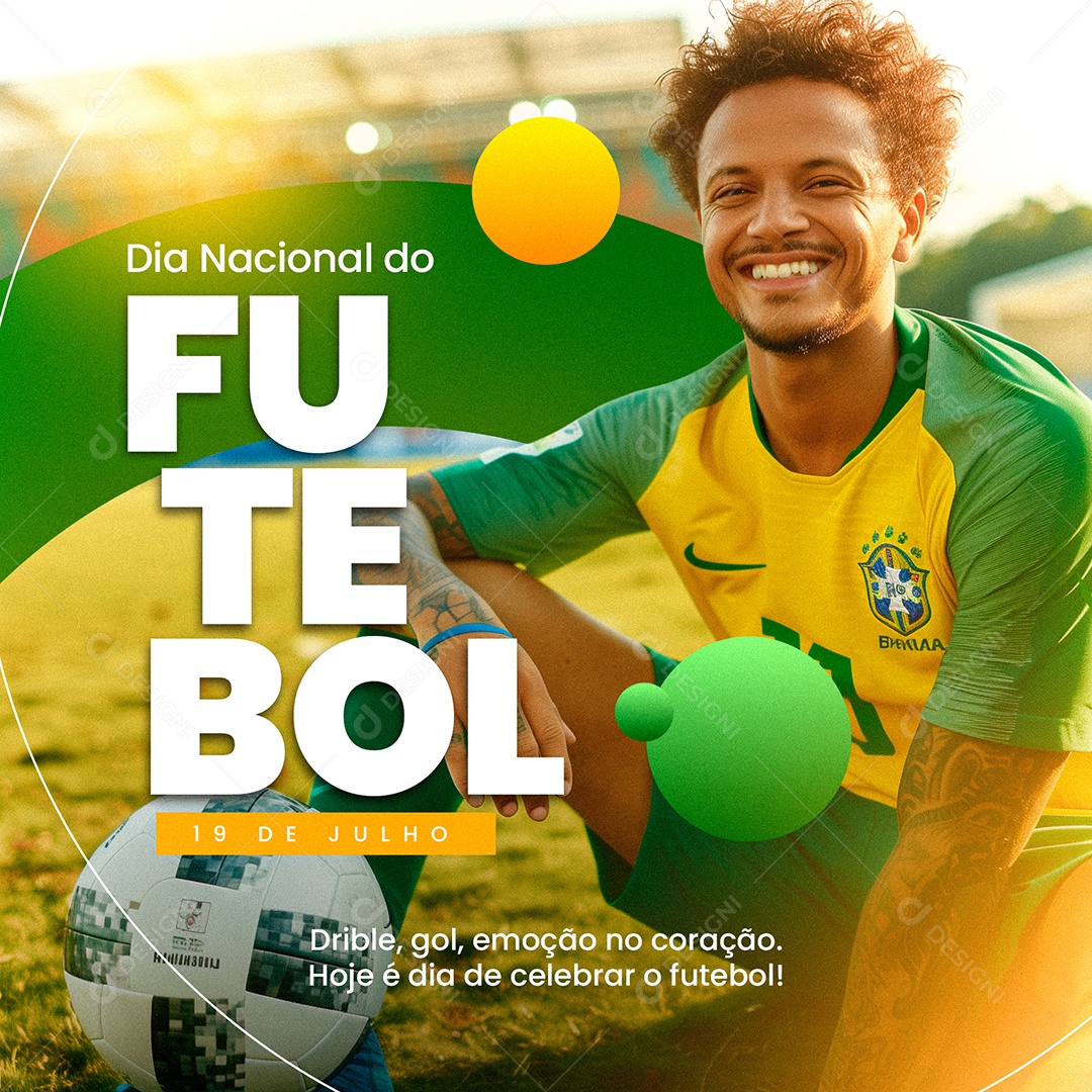 Dia Nacional do Futebol 19 de Julho Social Media PSD Editável