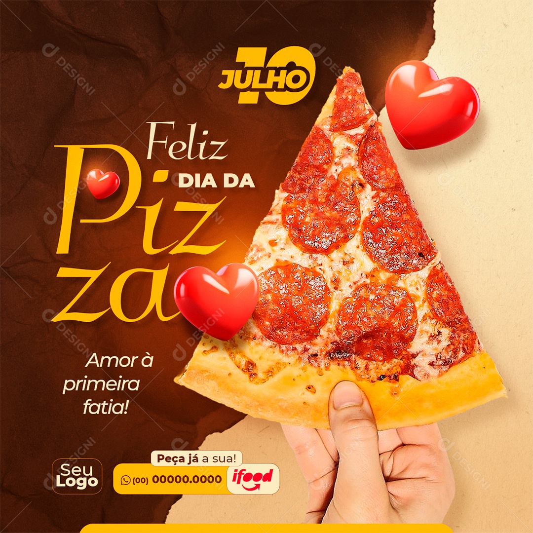 Social Media Pizzaria Dia da Pizza PSD Editável