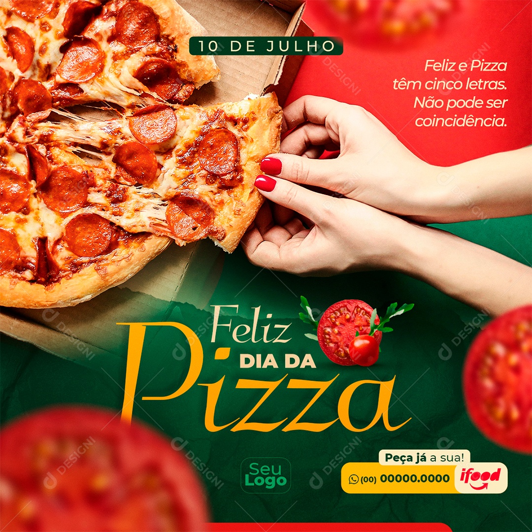 Social Media Pizzaria Dia da Pizza PSD Editável