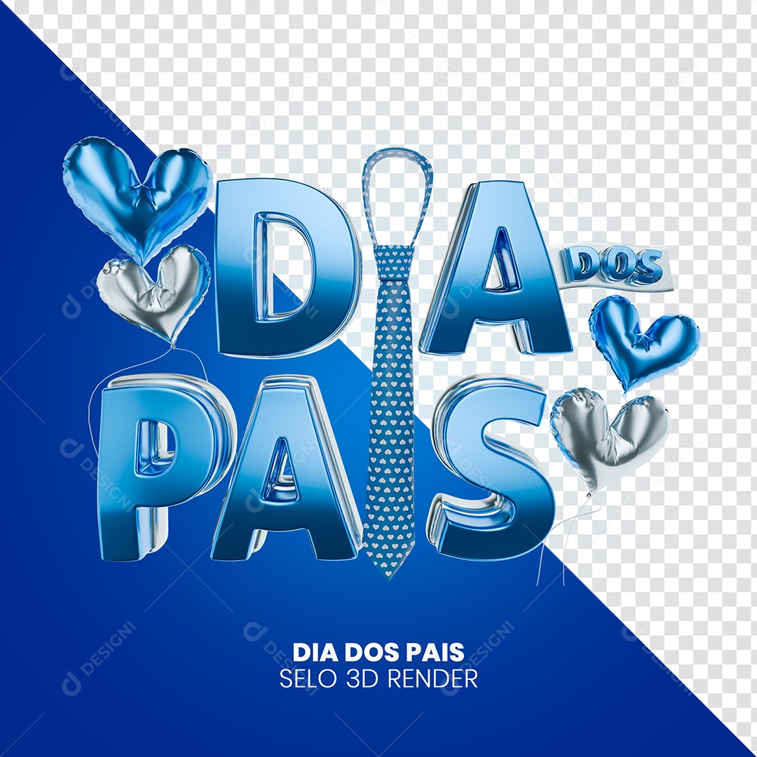 Texto 3D Dia dos Pais Para Composição PSD
