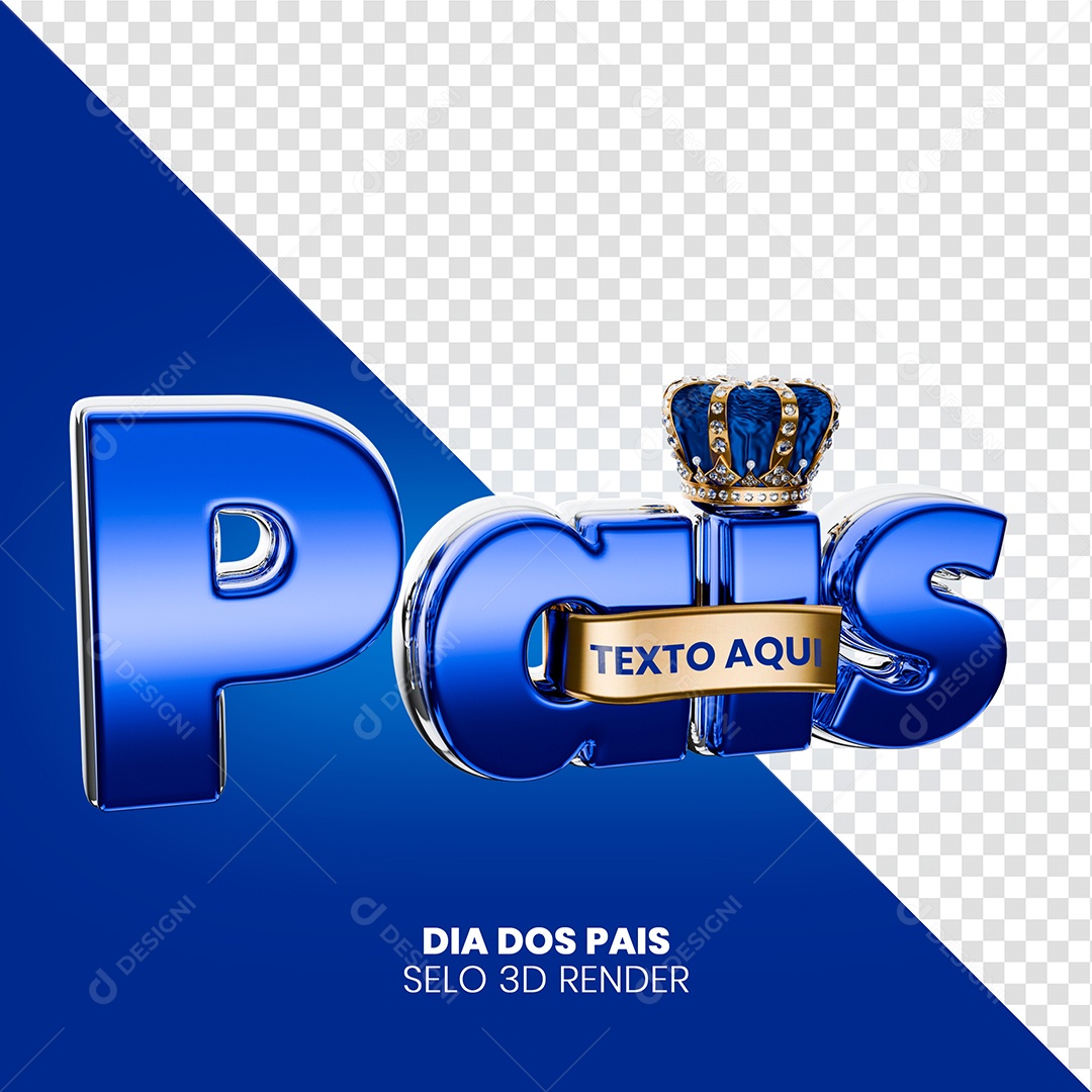 Selo 3D Dia dos Pais Para Composição PSD