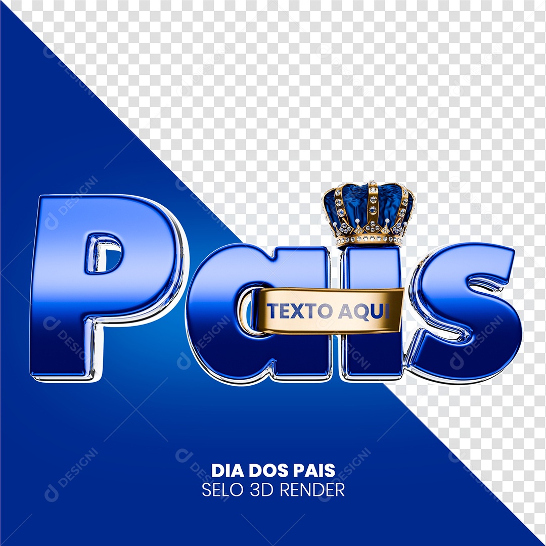 Selo 3D Dia dos Pais Para Composição PSD