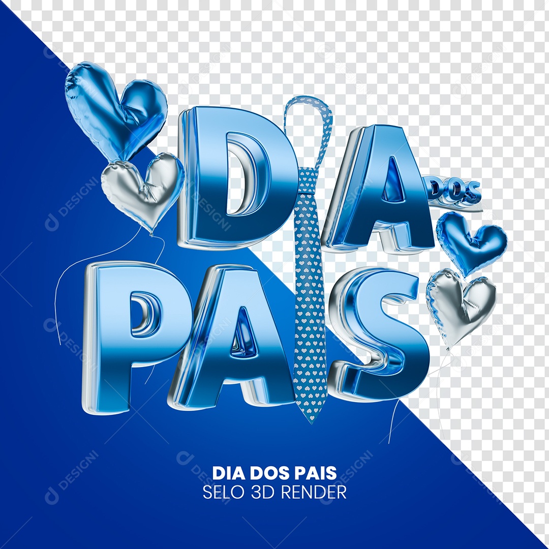 Texto 3D Dia dos Pais Para Composição PSD