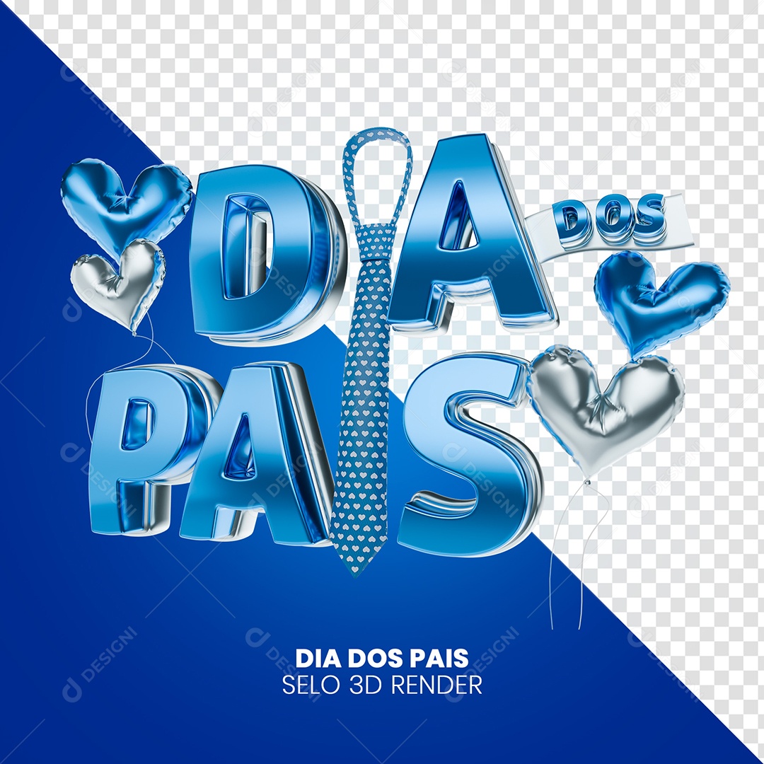 Texto 3D Dia dos Pais Para Composição PSD