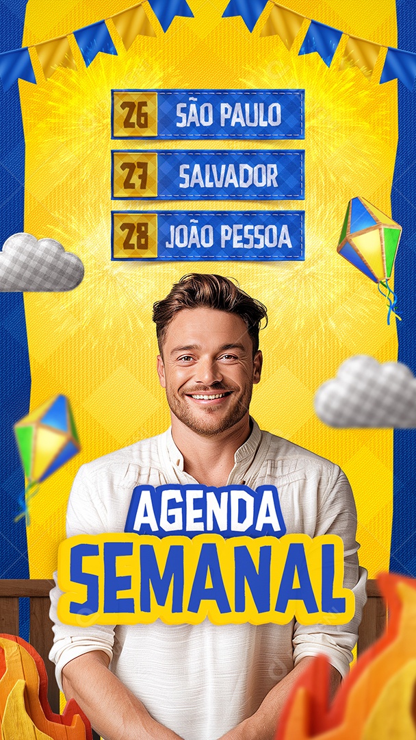 Agenda Semanal Próximos Eventos Social Media PSD Editável