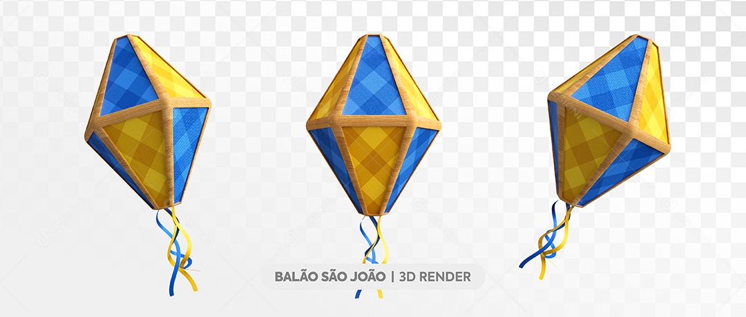 Balão de Festa Junina Elemento 3D PSD
