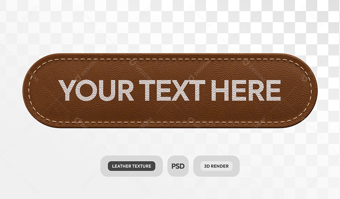 Placa Couro Marrom Objeto 3D de São João PSD