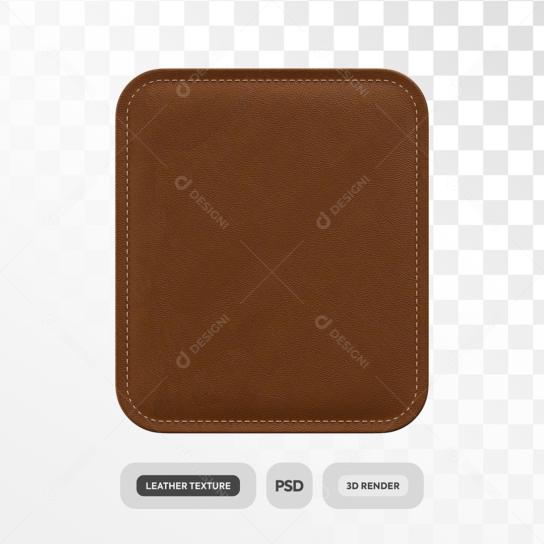 Placa de Couro Marrom Objeto 3D de São João PSD