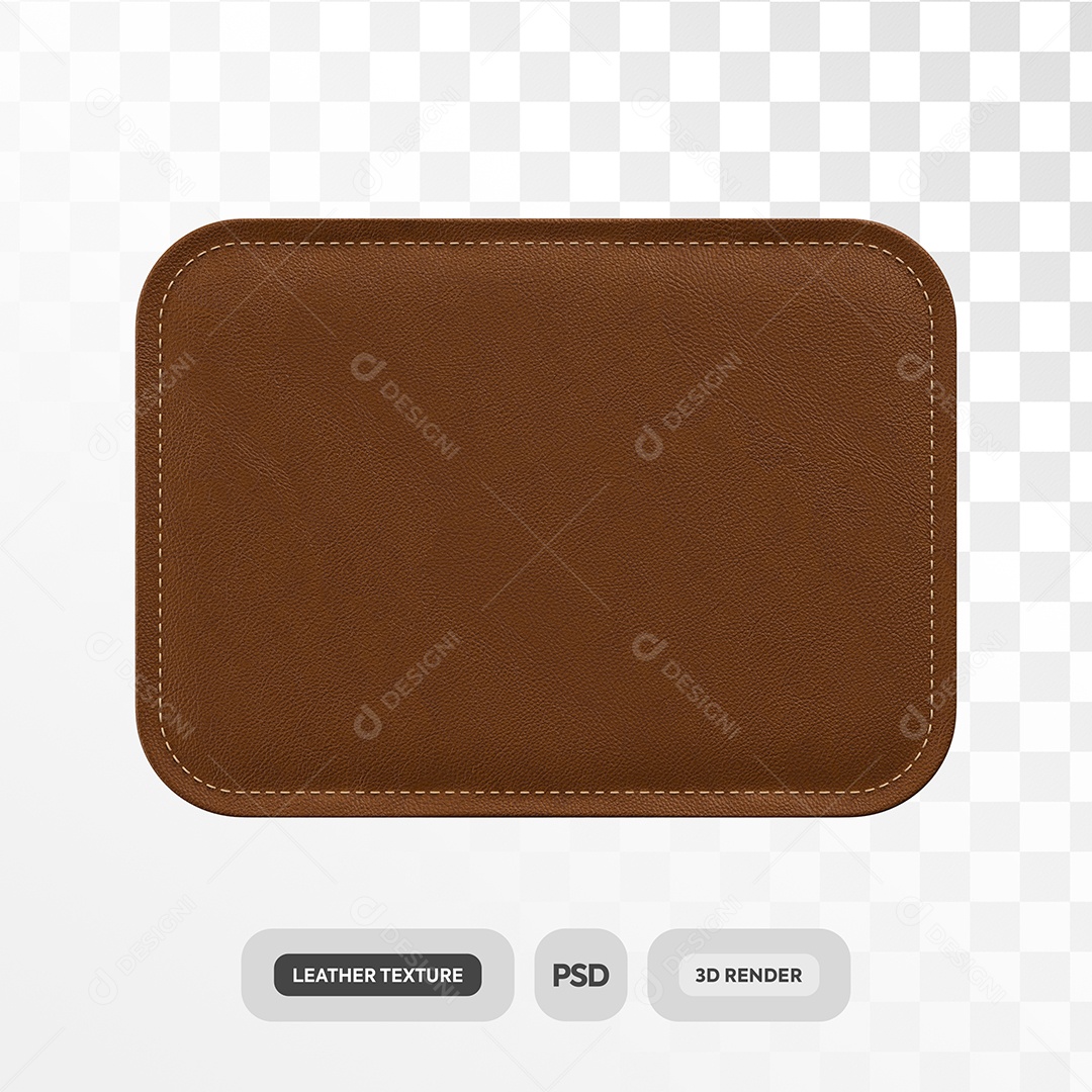 Placa de Couro Marrom Objeto 3D de São João PSD