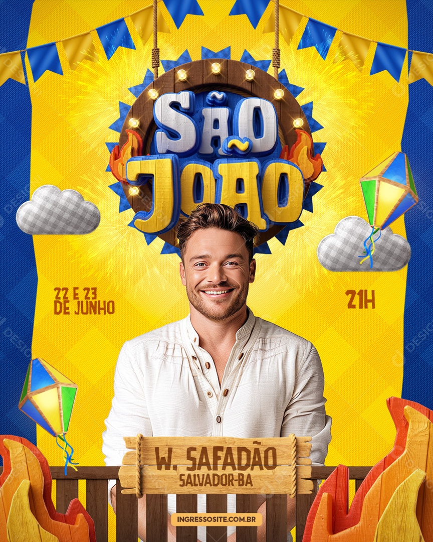 São João Próximos Eventos Social Media PSD Editável