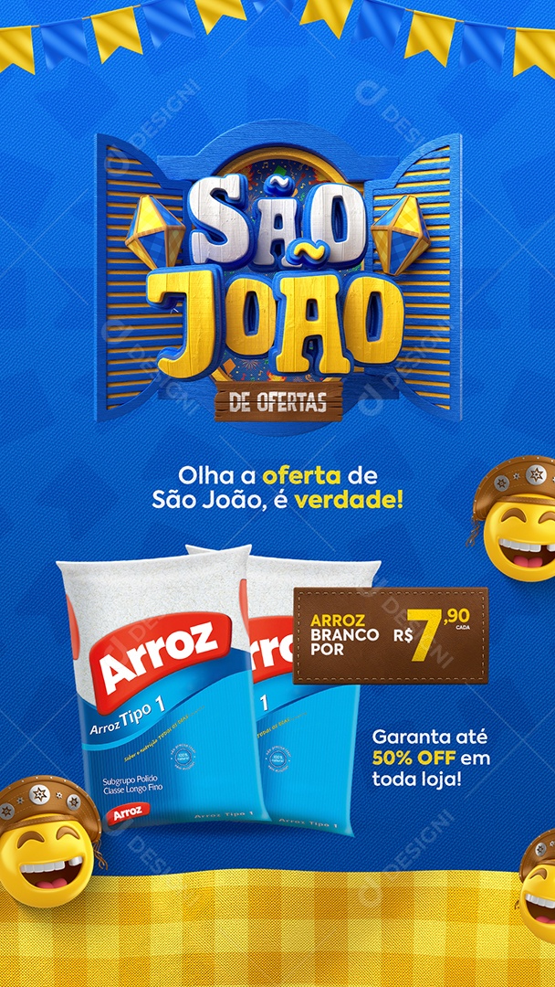 Post de São João Ofertas Supermercados PSD Editável
